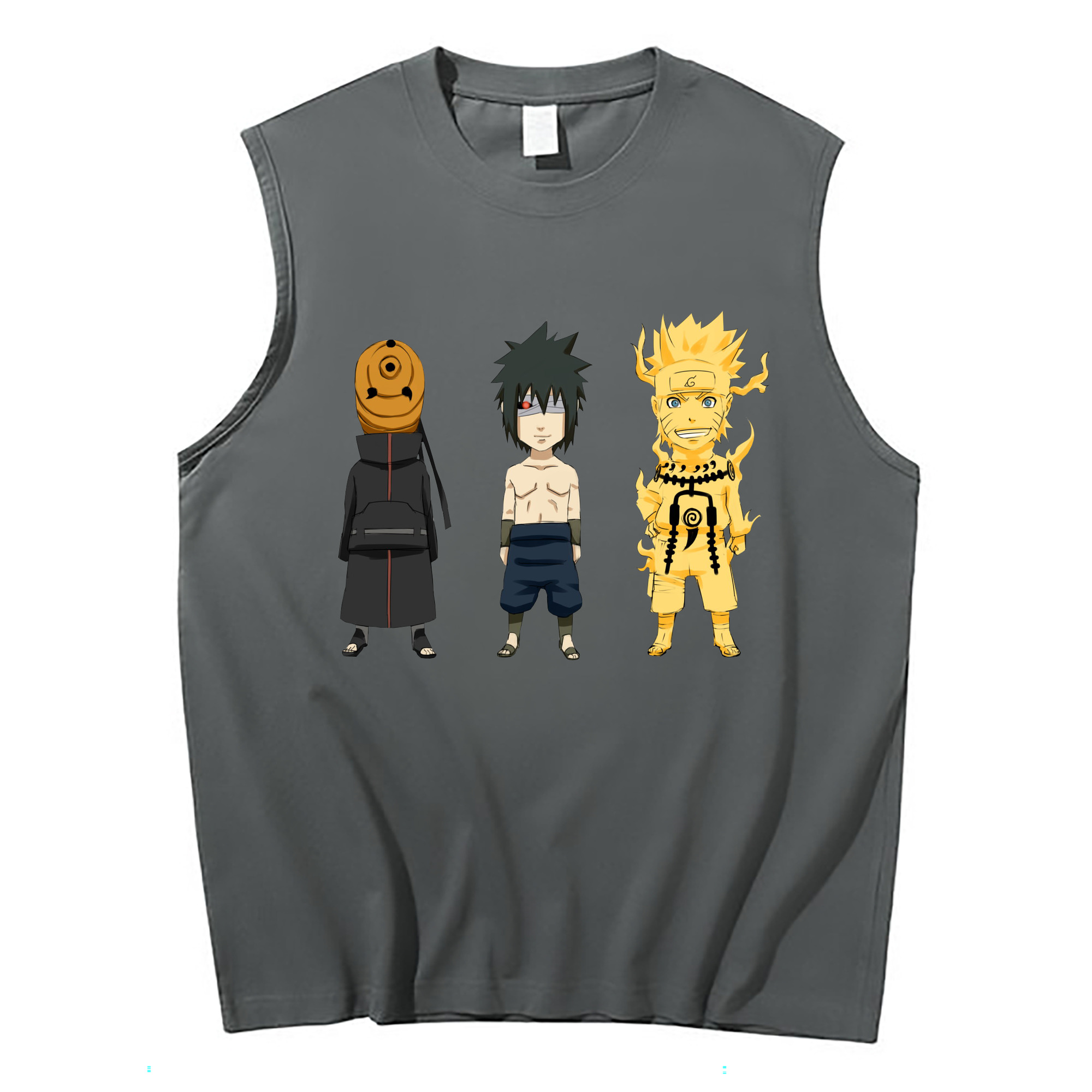 （画像用） NARUTO -ナルト- うちは サスケ Uchiha Sasuke コットン100％タンクトップ（フロントプリント）
